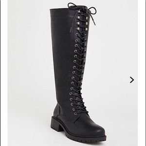 Torrid wide calf lace up boots. New. Size 8